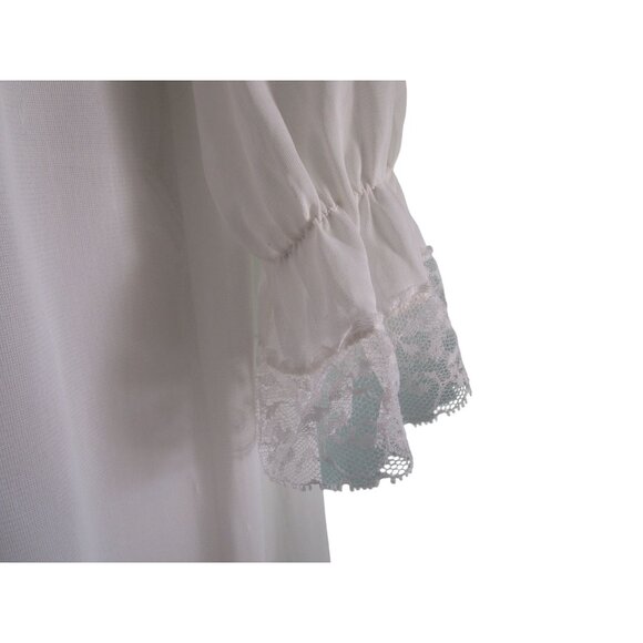 Vintage All Nylon White Lace Nightgown Robe Set M/L Capri Originals 1970s GUC - Picture 8 of 15